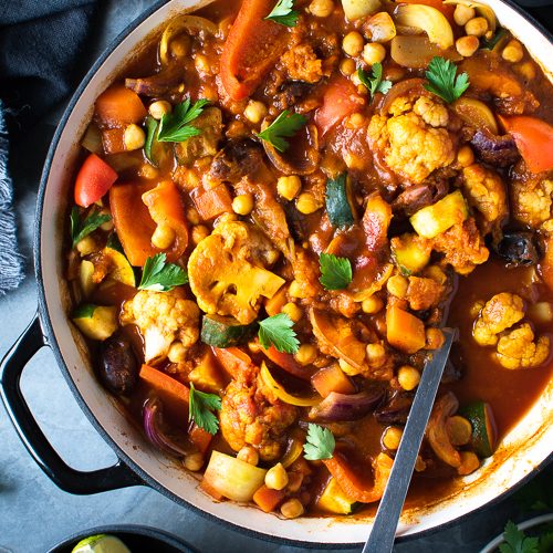 Easy, One Pot, Moroccan Vegetable Tagine